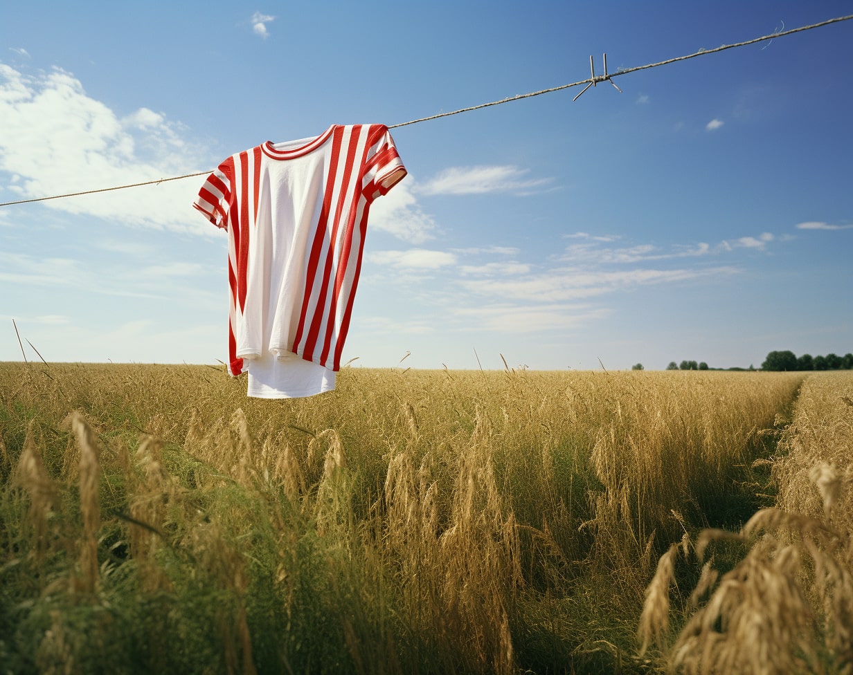 Maillot de foot séchant au soleil