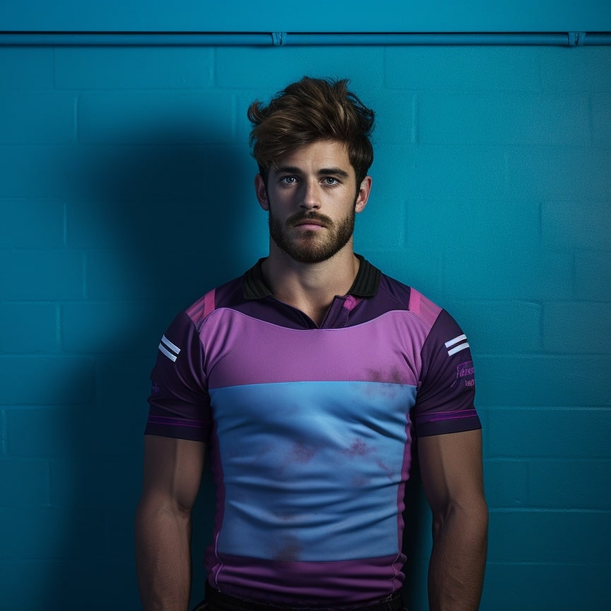Maillot de rugby sublimé avec des couleurs virbantes